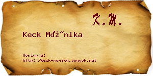 Keck Mónika névjegykártya